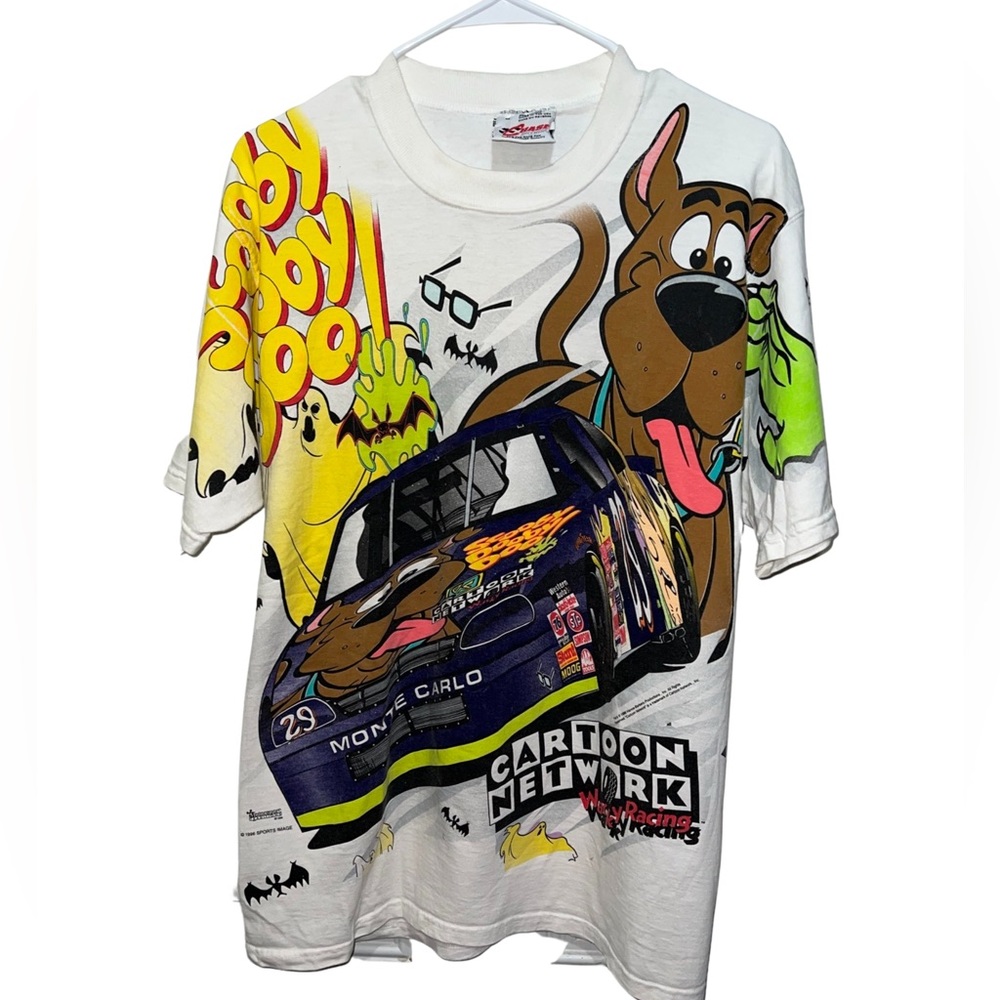 Vintage 1996 Wacky Scooby Doo Nascar Cartoon Network AOP T-Shirt